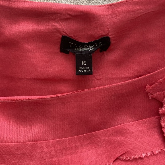 Talbots | 16 pink blouse | side zip lined - Picture 2 of 3